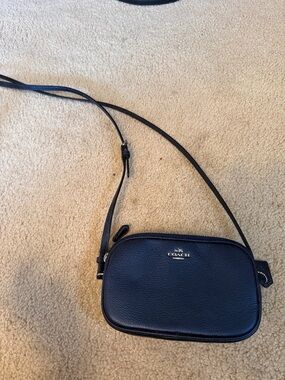 Coach Pebble Leather Crossbody Bag in Navy